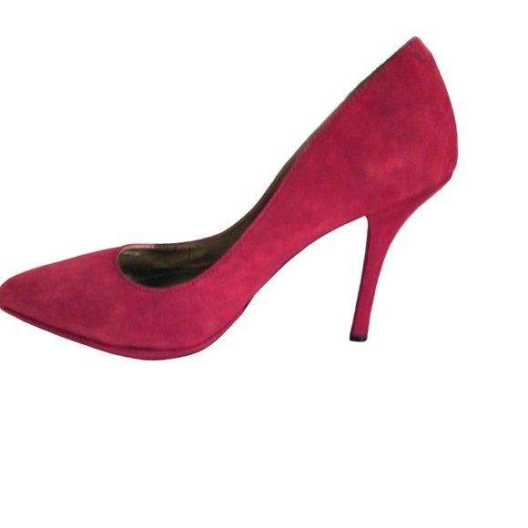 Red Suede Pointed Toe Shoes Size 9B, BCBGeneration Red Stiletto Vintage Pumps - Picture 6 of 11